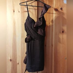 C Luce Anthropologie Crimp Dress wine color